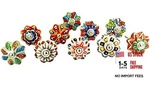 Dorpmarket Set Of 10 Vintage Color Multi Designed Ceramic Cupboard Cabinet. Fixed Price $20.24.