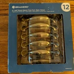 12 Satin Nickel Drawer Cabinet Pulls - 3" Half Round Spoon Foot Brainerd. Fixed Price $25.00.