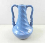 Ohio Rumrill Pottery H-5 Twisted Vase, Handle Light Blue 1/2" Sticker T148. Fixed Price $44.95.