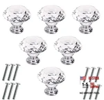 Akstore 6 Pcs Crystal Glass Cabinet Knobs Diamond Shape Drawer Clear. Fixed Price $13.26.