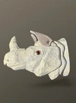 Rhinoceros Head Carved Animal Safari Gray Wall Hook 4. Fixed Price $20.00.