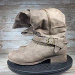 Sierra Cowboy Boots Women's Size 7M Brown Leather Adjustable Straps Knee High. Fixed Price $16.94.