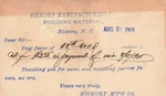 1900 Hickory Manufacturing Receipt August Nc P513. Fixed Price $13.13.