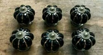 Set Of 6 Black Enamel Pull Drawer Cabinet Knob Porcelain Handle Screws Included. Fixed Price $17.99.