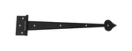 13" Strap Hinge Spear Acorn / Heart Cabinet Door Gate Black Smooth. Fixed Price $7.50.