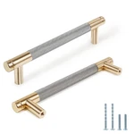 Zernmiarder 25-PACK 6" Grey Gold Knurled Cabinet Pulls Handles Metal Door. Fixed Price $99.52.
