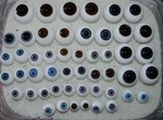 25 Pairs Antique German Doll Glass Eyes, 0205. Fixed Price $176.00.