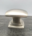 4 Cabinet Knobs Contemporary Square Brushed Nickel Hickory Hardware 1-1/2". Fixed Price $12.00.