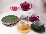 Hazel Atlas Little Hostess Party Set Moderntone Platonite Sierra Colors No Box. Fixed Price $142.49.
