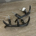 2 Drawer Pulls Antler Horn Handles Iron Deer Elk Cabinet Grasp 3. Fixed Price $22.99.
