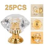 25X Diamond Crystal Dresser Knobs Drawer Pull Handle Cabinet Door Lot Gold Small. Fixed Price $14.89.