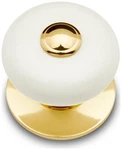 Rk International CK-31-FLAT-BTN-LG Porcelain 1-1/4" Round Classic White. Fixed Price $13.12.