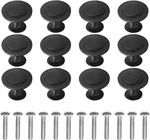 12 Pack Black Round Cabinet Hardware Knobs 1.18 Inch Flat Pulls. Fixed Price $9.78.