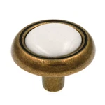 Pack Amerock BP76244-WB Antique Brass Knob With White Ceramic Center. Fixed Price $10.47.