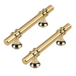 Haliwu 10 Pack Gold Cabinet Handles, Brushed Brass Pulls Kitchen Barrel Champ.... Fixed Price $43.50.