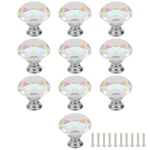 10PCS Drawer Pulls 1.18" Transparent Crystal Knobs Diamond Glass With S.... Fixed Price $21.88.