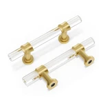 Peaha Acrylic Drawer Pulls Kitchen Cabinet 3IN(76MM) Hole Center, Matte Gold. Fixed Price $46.45.