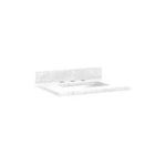 Signature Hardware 25" X 22" Undermount Marble Vanity Top, 3 Hole, Carrara. Fixed Price $399.95.