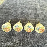 4 Vintage Porcelain Floral Cabinet Drawer Knob Pull Rose Flower Cottagecore. Fixed Price $15.00.