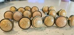 Vintage 18 Drawer Cabinet Pull Knob Solid Brass & Wood Canada CK-2515 Mcm. Fixed Price $27.99.