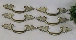 6 Vtg French Provincial Drawer Pull Gold/ Brass Wint P10408 Handle Flower Leaf. Fixed Price $34.99.