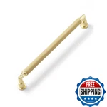 Jiasenbao 5 Pack Gold Cabinet Pulls 7-9/16" Hole Center Knurled Brass Drawer. Fixed Price $63.53.