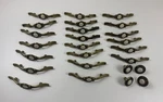 Set Of 21 Vintage Brass W/stone Center Drawer Pulls & 4 Knobs. Fixed Price $149.99.