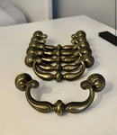 Set Of 6 Antique Brass Bail Pulls Rare Unmarked Vintage Handles For Dressers. Fixed Price $49.99.