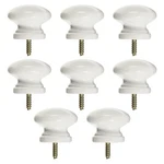 8PCS Self Tapping Knobs Round Wooden Dresser Drawer Pulls White Cabinet .... Fixed Price $25.27.