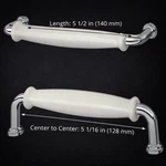 Ikea Hishult Lot Of 3 Cabinet Pull Handles 5 1/2 White Porcelain Pack Nip. Fixed Price $27.97.