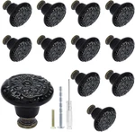 Biaungdo 12 Pcs Black Ceramic Vintage Round Drawer Knobs - Retro Dresser. Fixed Price $16.88.