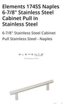 Elements Naples Collection 174SS Stainless Steel By Hardware Resources Box Of 20. Fixed Price $69.00.