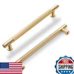 Saliseng Solid Brass Kitchen Cabinet Pulls 5 Pack Brushed Gold Drawer Handles 6". Fixed Price $107.44.