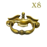 Vintage Lot Of 8 National Lock Brass 3" Center Dresser Drawer Pulls Fixed Drop. Fixed Price $28.49.