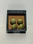 Laura Ashley Set Of 4 Green & Gold Drawer Pulls New In Box. Fixed Price $11.69.