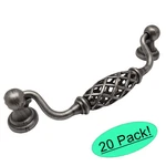 *20 Pack* Cosmas Cabinet Hardware Weathered Nickel Birdcage Pulls #1749-128WN. Fixed Price $104.01.