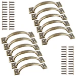 Jiozermi Pcs 5" Rustic Gate Handle, Iron Inch (12 Pieces), Bronze. Fixed Price $14.74.
