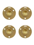 Qcaa Solid Brass Flush Ring Pull Round 1-1/2" Polished 4 Pack. Fixed Price $47.47.