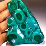 4.3" 12.8 Oz Top Quality Polished Bull's Eye Malachite, Congo! M539. Fixed Price $90.00.