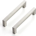 10 Pack 5 Inch Kitchen Square Cabinet Handles Satin Nickel Pulls Brushed. Fixed Price $21.99.