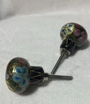 Set Of 2 Hand-painted Floral Ceramic Drawer Knobs Cabinet Pulls Vintage Style. Fixed Price $35.00.