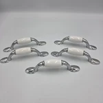 Liberty 3406 Chrome & White Ceramic Cabinet Drawer Pull Handles 5". Fixed Price $22.55.