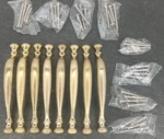 8 Cabinet Pulls Handles Brass Finish 5" Center To 3" W/ Screw. Fixed Price $19.99.