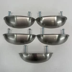 Satin Silver Cup Pulls Set Of 5 Zinc 4 Contemporary Cabinet Drawer. Fixed Price $11.99.