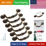 6PCS Antique Bronze Drop Bail Pulls 5" Hole Centers For Drawer Dresser Closet. Fixed Price $23.51.