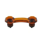 Amber Octagonal Glass Bridge Handle Pulls, Oil-rubbed Bronze, Brass Base, 3 C-c. Fixed Price $13.50.