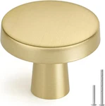 10 Pack Gold Cabinet Knobs Round Brushed Brass Kitchen Handles Zinc Alloy Metal. Fixed Price $30.99.