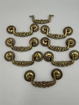 Vtg Polished Brass Drawer Bail Pull Hickory Grecian Revival Set. Fixed Price $39.95.