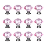 12PCS Diamond Shape Crystal Glass 30MM Cabinet Drawer Knob Pink Pack. Fixed Price $16.97.