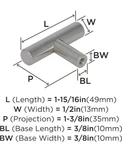 Cabinet Pull Polished Nickel 1-15/16 Inch Length 10PK. Fixed Price $17.00.